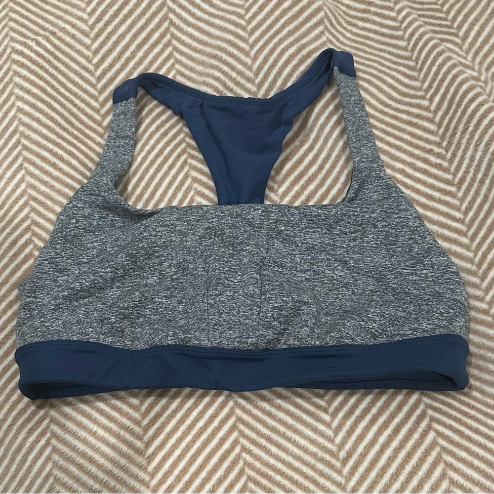 Zella Blue and Heather Gray Sports Bra
